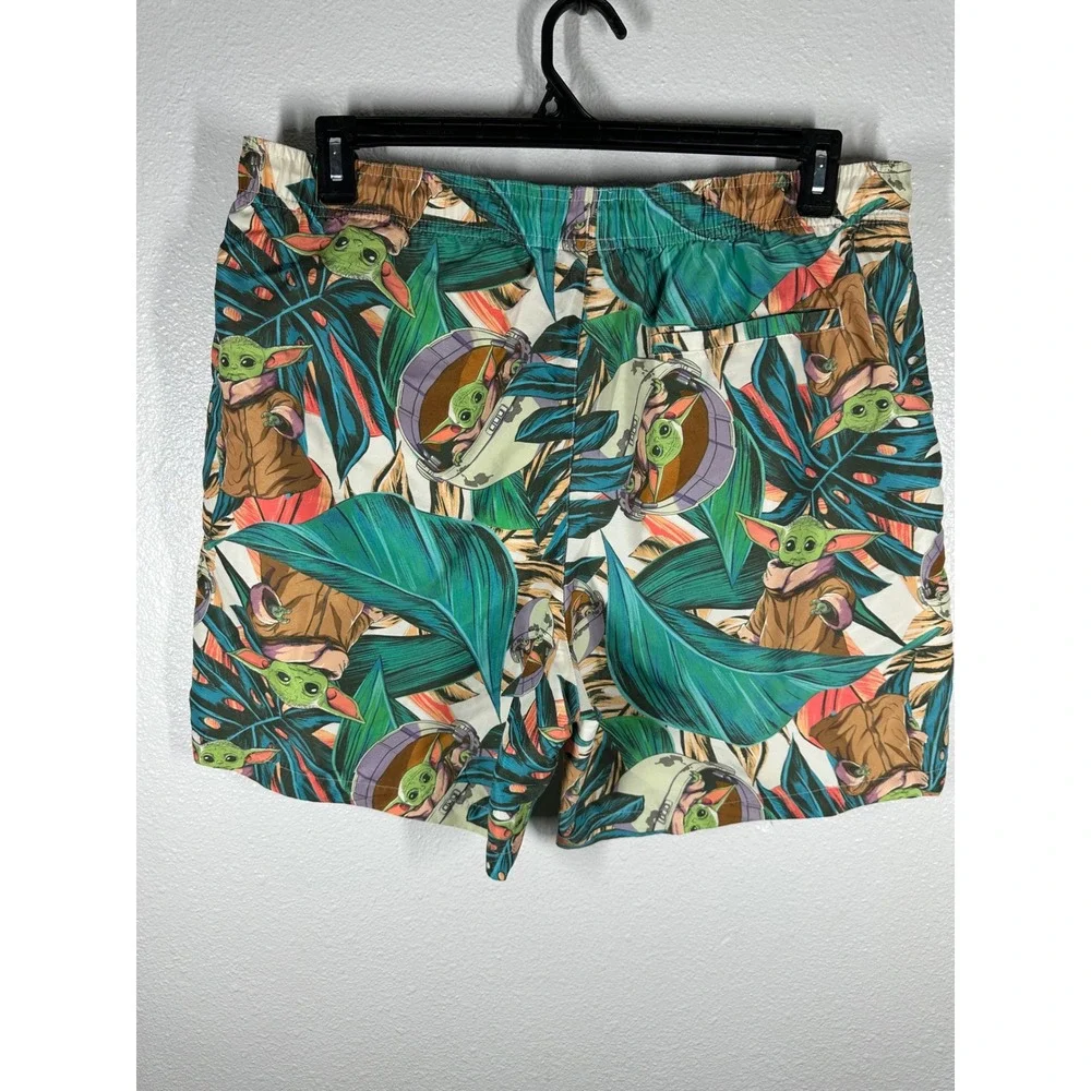Star Wars Swim Trunks Mens L Grogu Baby Yoda‎ Tropical Mandalorian Board Shorts